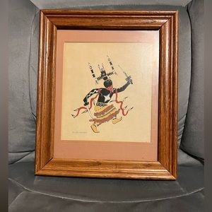 Allan Houser Apache Art Dancer Silk Screen Print Framed Tewa Enterprises